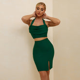 Neckholder-Set mit ärmellosem, rückenfreiem Bandage-Design